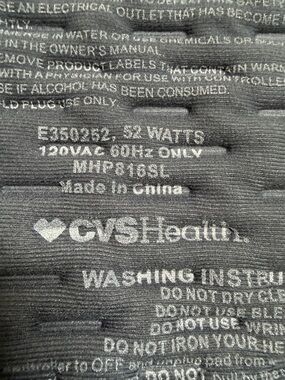 CVS Health Gray Electric Heating Pad - 52 Watts